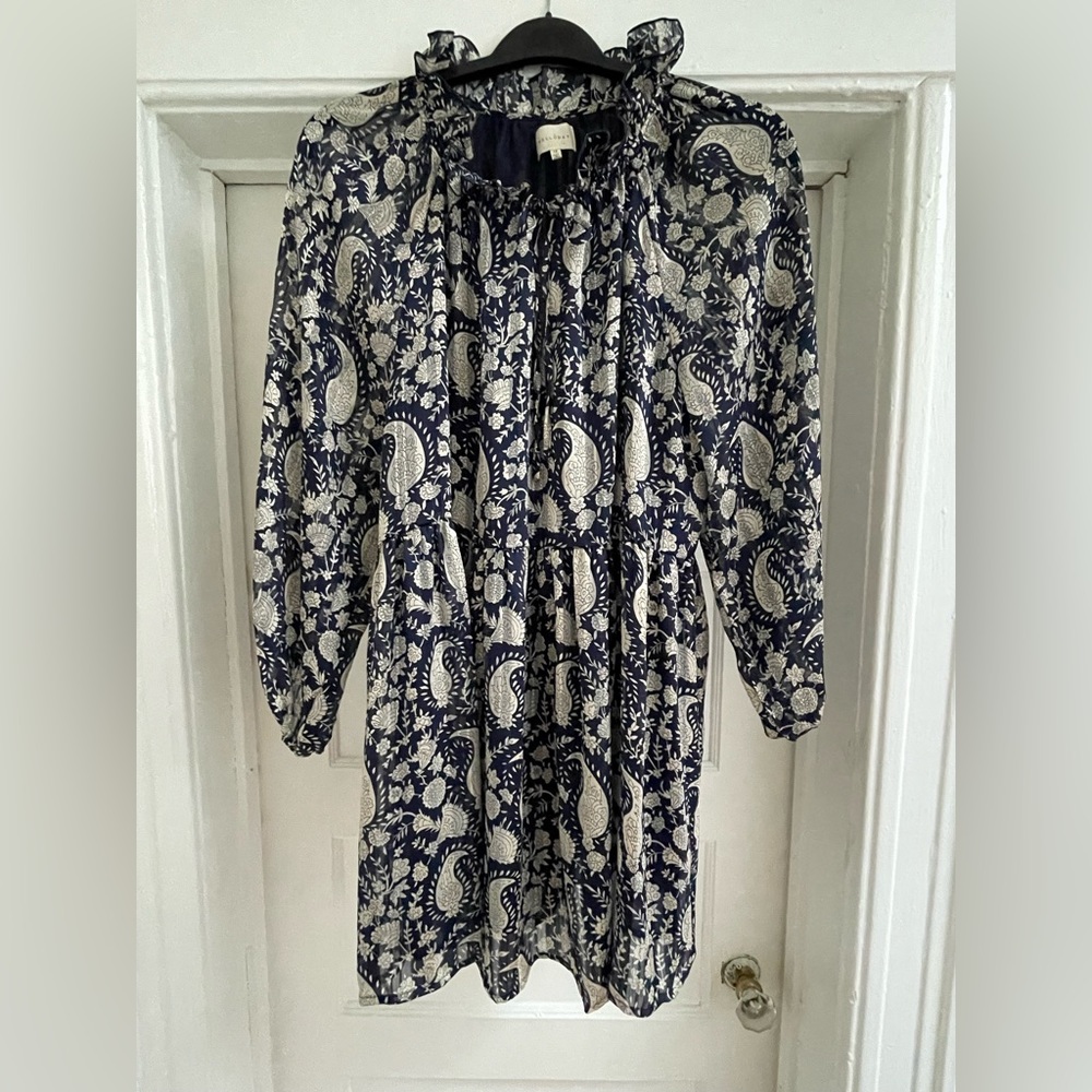 Melloday Women's Size 1X Paisley Lurex Tunic Dress NWOT